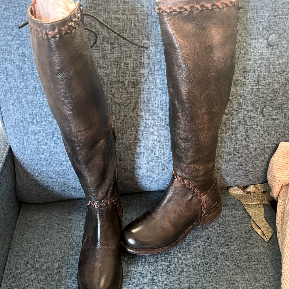 Bedstu Women’s Tall Leather Boots with Laces in Back.  Size 8.  Never worn.